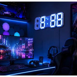 นาฬิกา LED 3D ดิจิตอล มินิมอล ตั้งโต๊ะ แต่งห้อง ไฟกลางคืน USB นาฬิกาปลุก ดูอุณหภูมิ