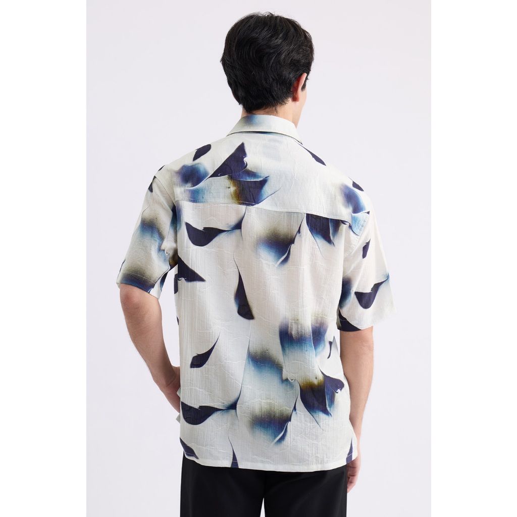 DAPPER قميص نصف كم Petal Strokes مطبوع — أبيض — صورة 3
