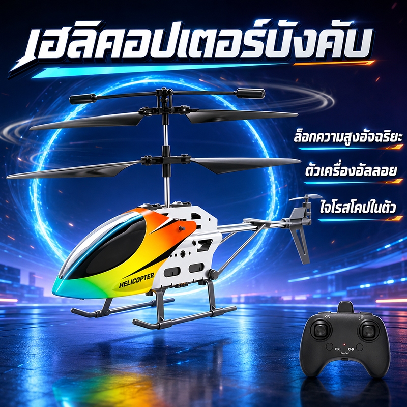 โดรนบังคับ เฮลิคอปเตอร์ เครื่องบินบังคับวิทยุ รีโมทควบคุมระยะไกลHelicopter rc plane toy 2.4G 3.5CHเค
