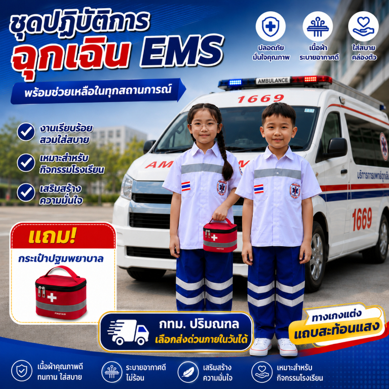 (KIDCITY) ชุดปฎิบัติการฉุกเฉิน EMS ชุดกู้ภัยฉุกเฉิน ชุดอาชีพเด็ก
