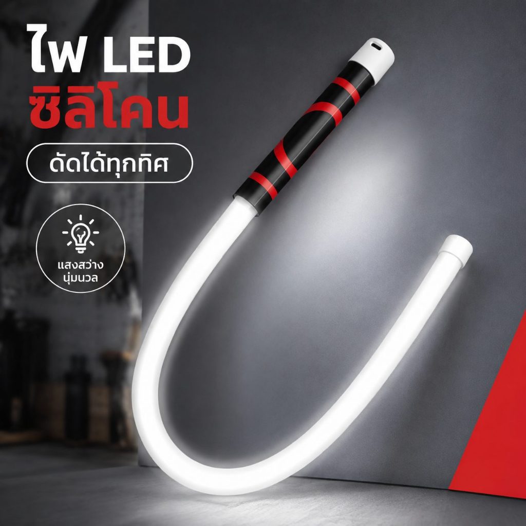 ไฟส่องสว่าง LED ดัดงอได้ ขนาด 27 นิ้ว แสงสว่าง 3 ระดับ แบบยืดหยุ่น พกพาสะดวก ใช้งานได้หลายรูปแบบ