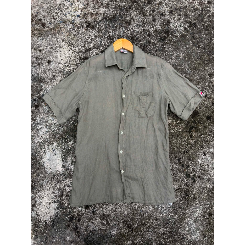 Marlboro Classic Vtg 80s Linen Shirt ไซส์ 42