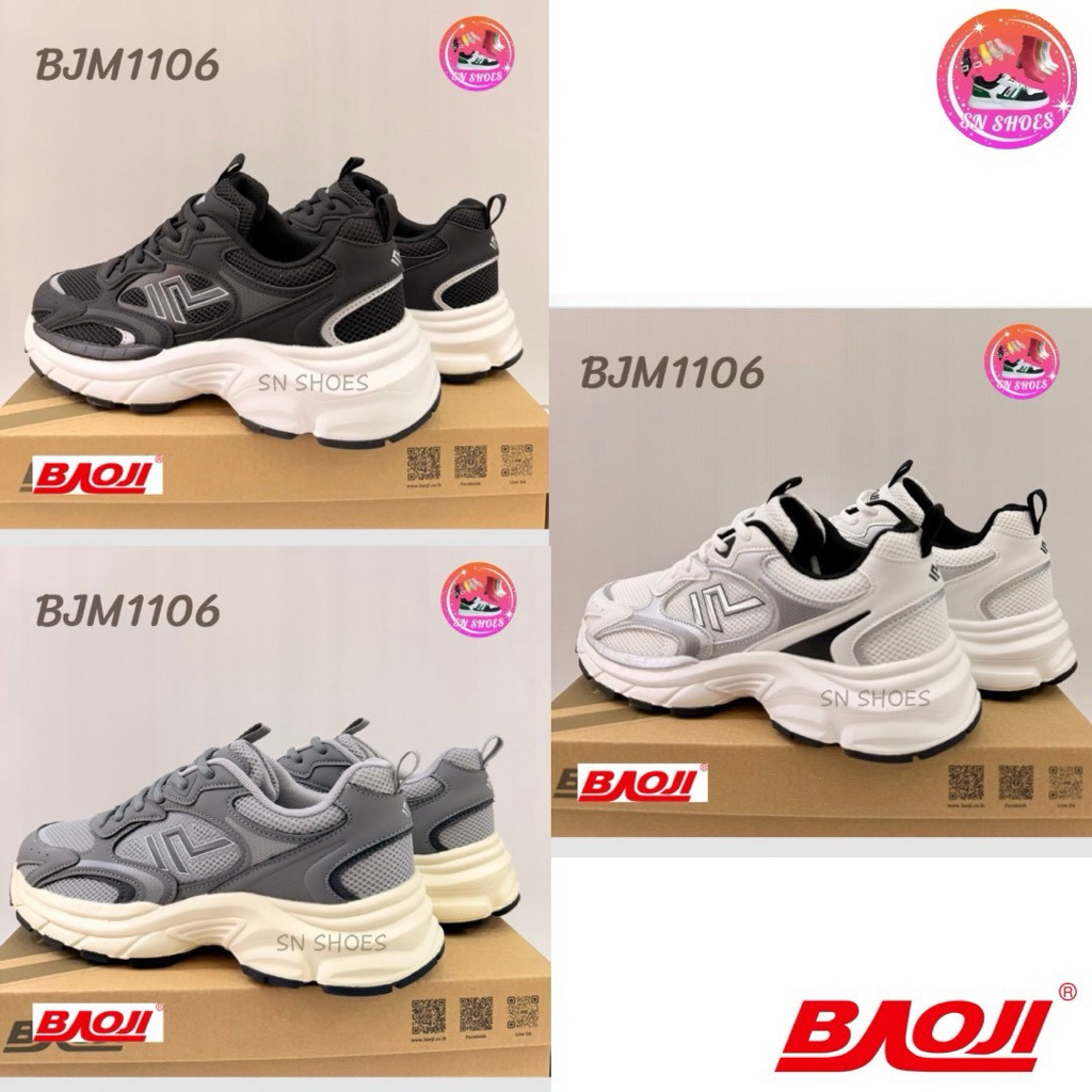 รองเท้าผ้าใบBAOJI เเท้100% BJM 1106 รองเท้าผ้าใบผู้ชาย ไซร้ 41-45(รุ่นใหม่)
