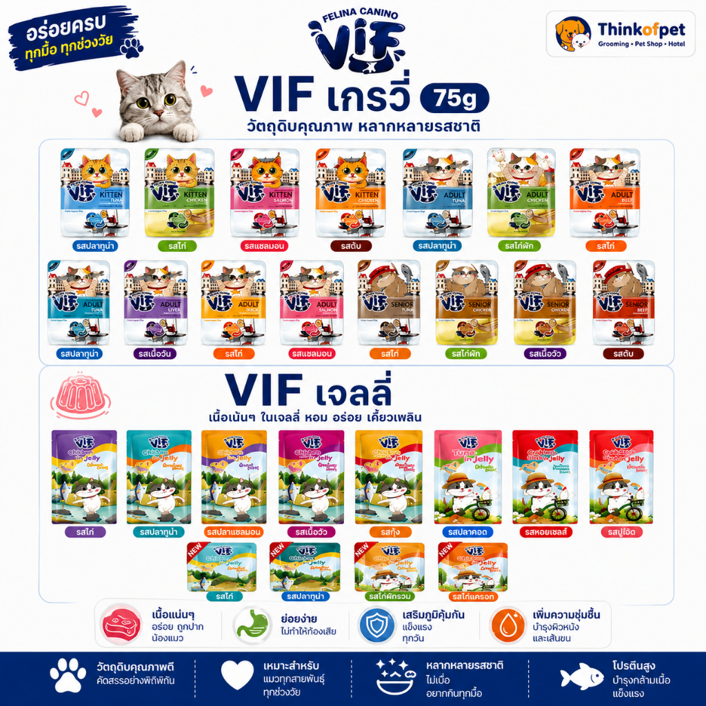 อาหารเปียกแมววิฟ VIF Felina Canino  ขนาด 75 กรัม
