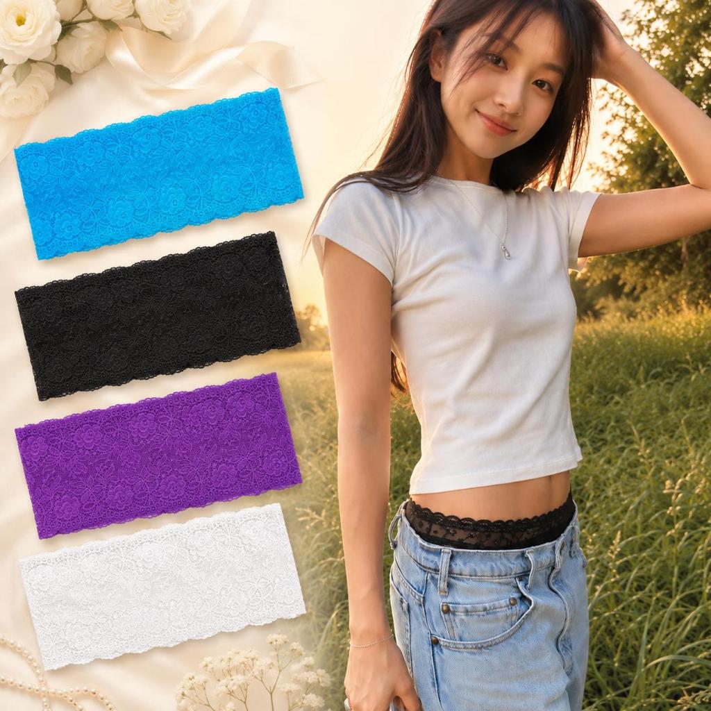 Lace Brand ผ้าลูกไม้ แต่งขอบเสื้อ ขอบกางเกง แบบยืดได้ นิ่ม ไม่คัน พร้อมส่ง - FN15