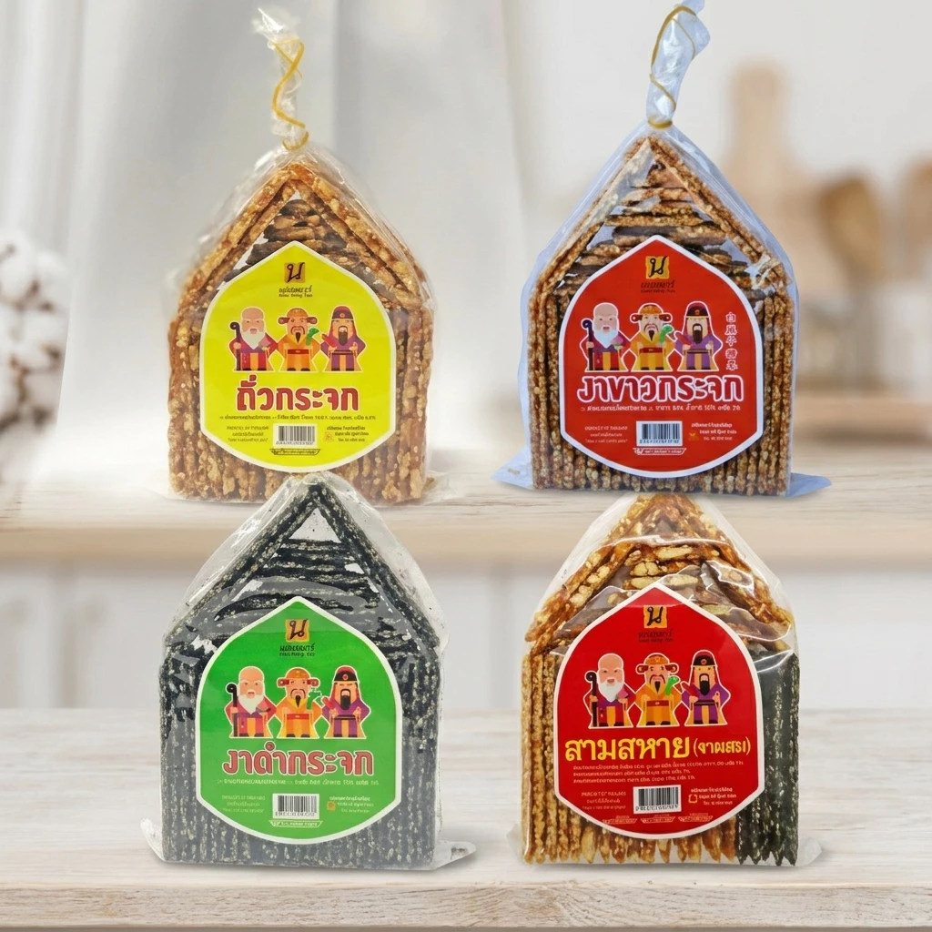 {หวานน้อย} ถั่วกระจก/งาดำ/งาขาว 230กรัม พร้อมส่ง