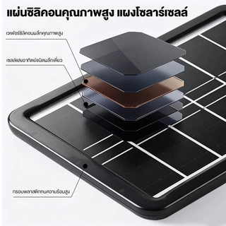 แผงโซล่าเซลล์ Solar แบตเตอรี่สำรอง แผงโซล่า 9 วัตต์สำหรับชาร์จมือถือ หรืออุปกรณ์ไฟฟ้า ใช้พลังงานแสงอาทิตย์