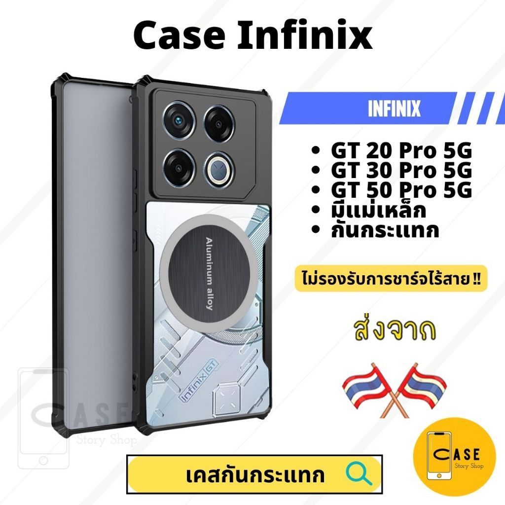เคส Infinix GT 20 PRO / GT 30 Pro / GT 50 Pro ส่งจากไทย เคสกันกระแทก ระบายความร้อน มีแม่เหล็ก