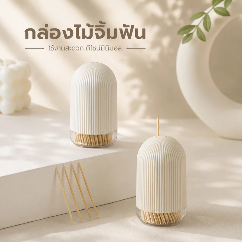 กล่องไม้จิ้มฟัน(หัวกลม) กล่องใส่ไม้จิ้มฟันดีไซน์มินิมอล “MET Series” โทนสีเรียบหรู ขนาดกะทัดรัด พกพาง่าย เหมาะสำหรับตกแต