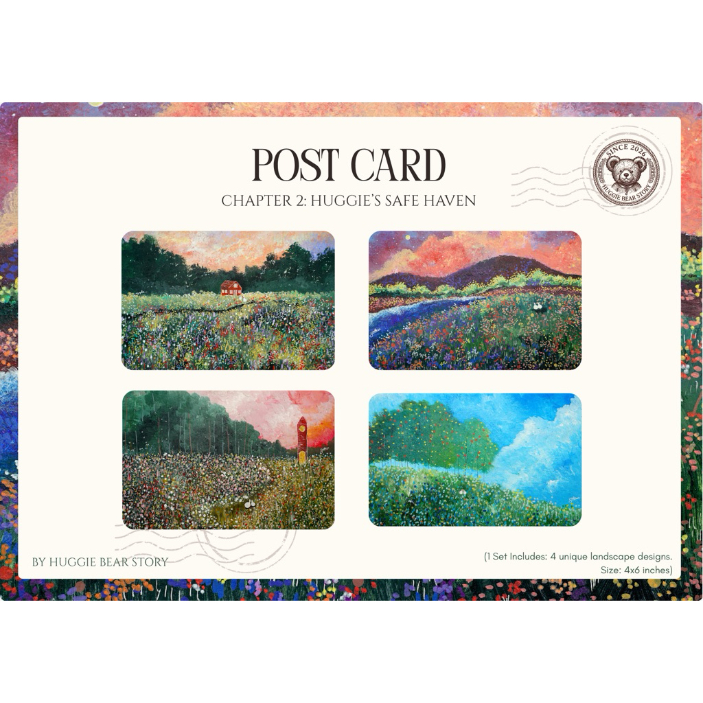 [Huggie Bear Story] Postcard Set (4*6 inch) Chapter 2: Huggie’s Safe Haven (Set of 4)
