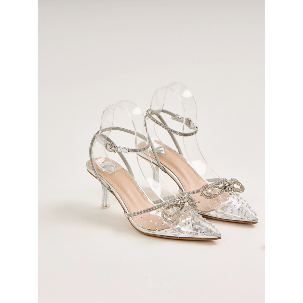【โค้ดลด+ส่งฟรี🔥】25twentyfives - Wilana DS รองเท้าส้นสูงแก้วคริสตัล ดีไซน์ Cinderella Glass Heels