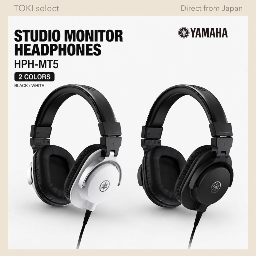 Yamaha HPH-MT5 Studio Monitor Headphones Professional Audio Black White 2 Colors