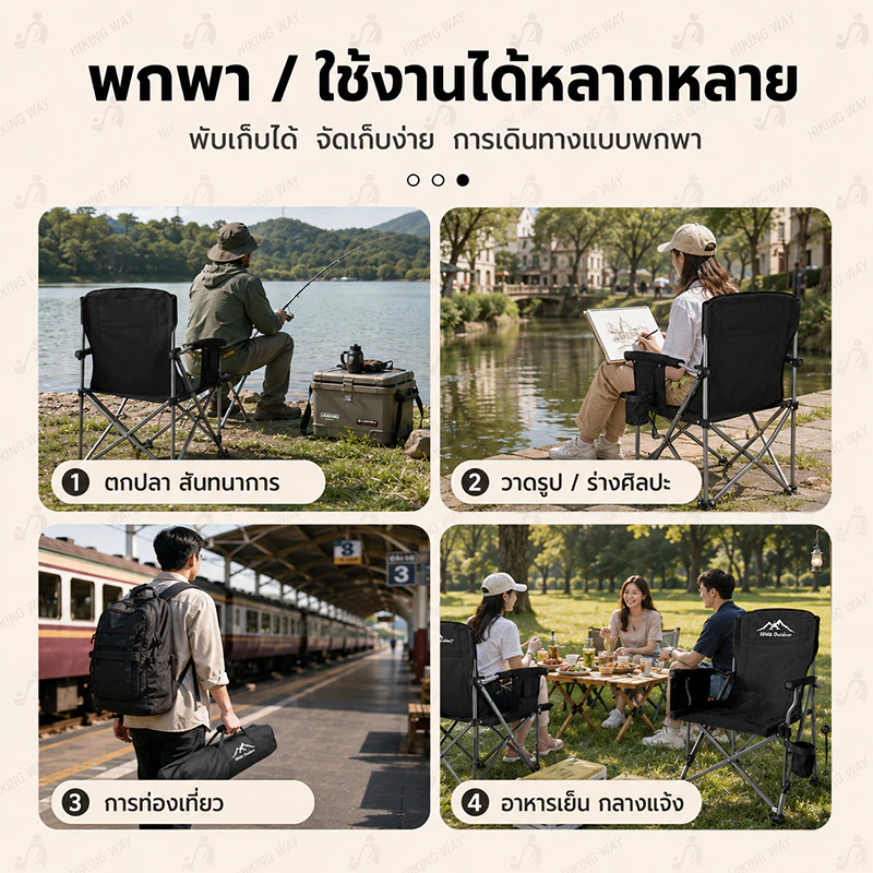 เก้าอี้แคมป์ปิ้ง พับได้ โครงอลูมิเนียม รับน้ำหนัก 200kg thumbnail 10