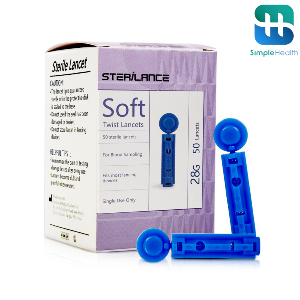 Simple Healthcare เข็มเจาะเลือด Yuwell blood lancet ใช้ตรวจน้ำตาลในเลือด ใช้แล้วทิ้ง บรรจุ 25-50ชิ้น