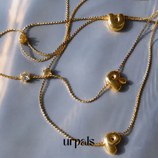 URPALS สร้อยจี้ตัวอักษร ตัวเรือน Stainless ชุบทอง 18K ใส่อาบน้ำ ออกกำลังกายได้