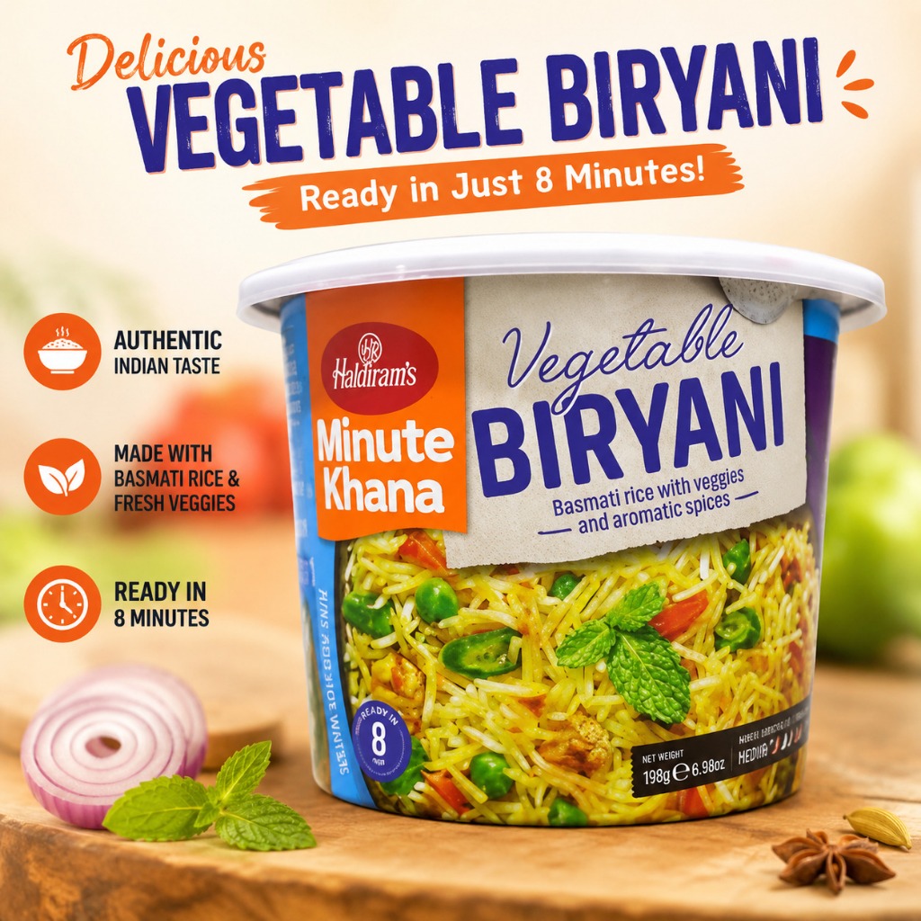 HALDIRAM'S MINUTE KHANA INSTANT MEAL JUST ADD HOT WATER // MAKE A MEAL IN 8 MINUTES