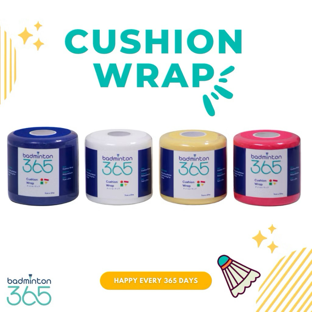 (ส่งด่วน) Cushion Wrap (ม้วนใหญ่ 27m) ม้วนเล็ก 20m| Badminton365 คุชชั่น เทปโฟมพันด้ามไม้แบด ลดแรงกร