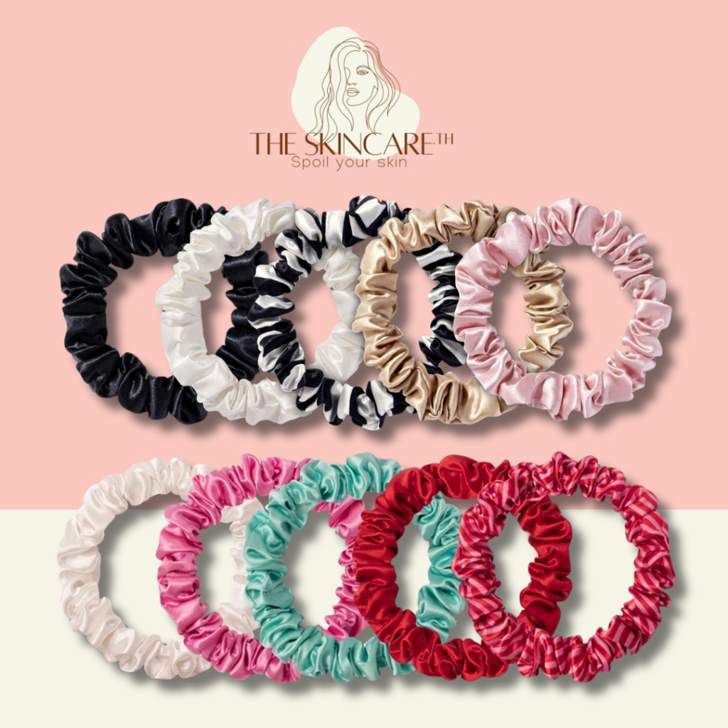 ⚡แท้💯 ส่งไว⚡ TheSkincare.TH | Midi Scrunchies มีกล่องแบรนด์ทุกเซต ยางรัดผม ผ้าไหมแท้ขนาดกลาง