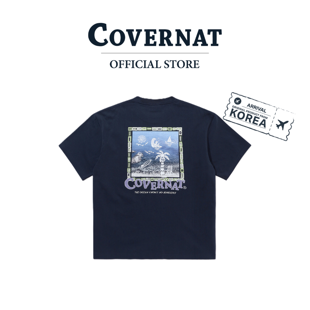 COVERNAT เสื้อยืด รุ่น Aqua Frame Graphic T-Shirt Navy (70272SAQSSU_S6NAXX)