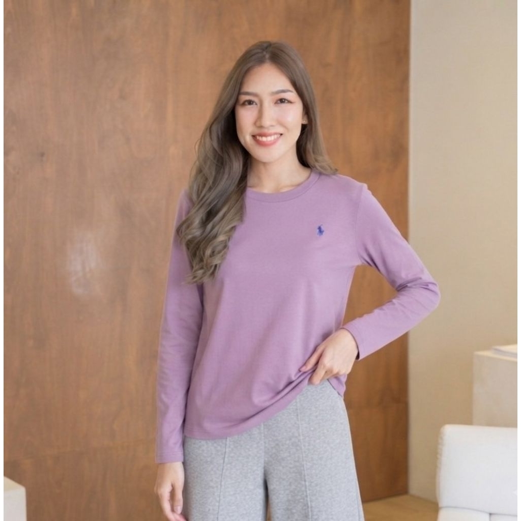 ✨️เสื้อยืดคอกลมแขนยาว ดีเทลงานปักม้า 🐎 เรียบหรู คลาสสิก แมตช์ง่าย ได้ฟีล Everyday Look สุดมินิมอล 💞