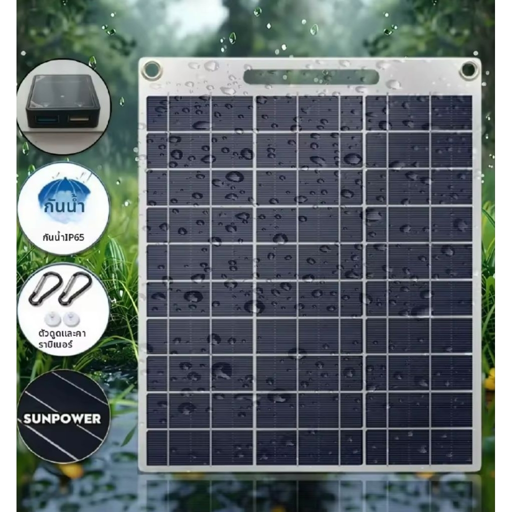แผงโซลาร์เซลล์ US Power Portale Outdoor Solar Panel 15W  5V 3 A.สินค้าใหม่🛵🛵🇹🇭🇹🇭