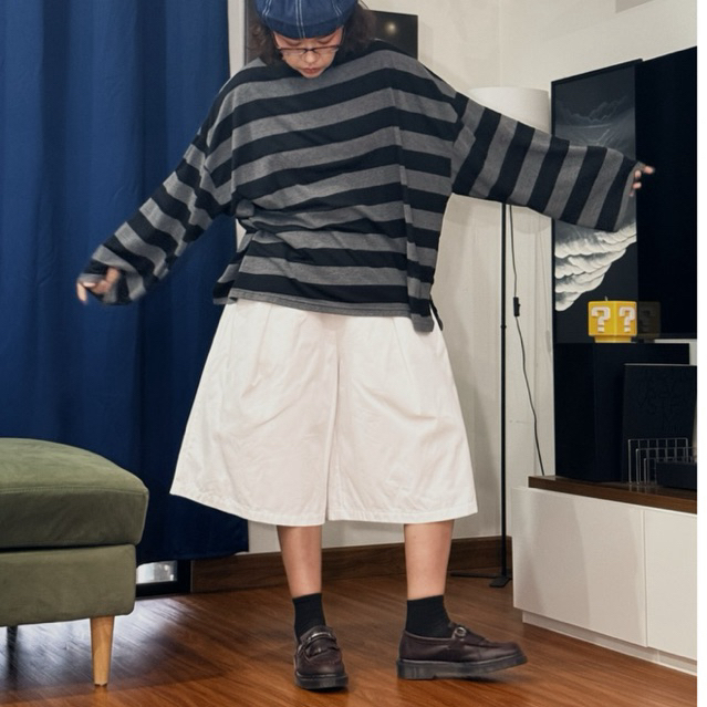 COTTON WIDE LEG SHORTS กางเกงขาสั้นขาบาน