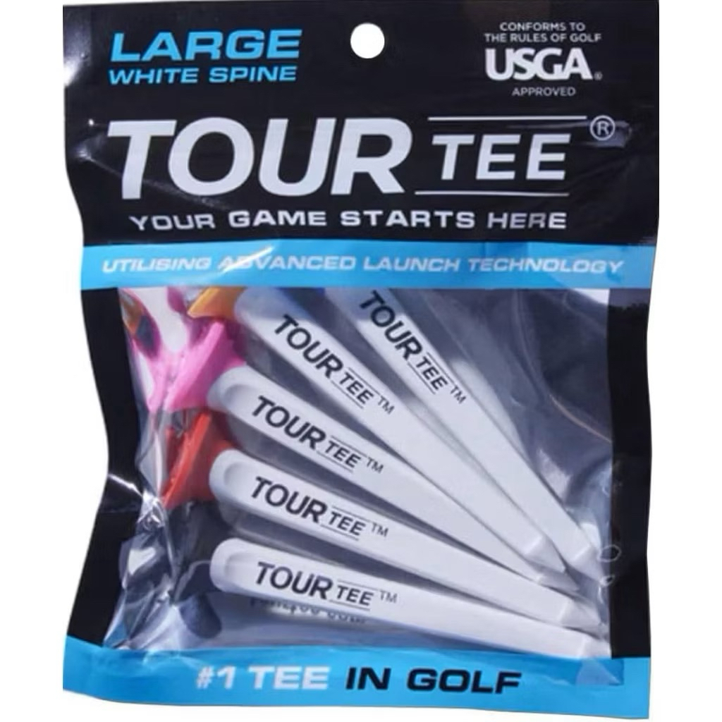 TOUR TEE LARGE WHITE SPINE Golf Tees 5-Pack
