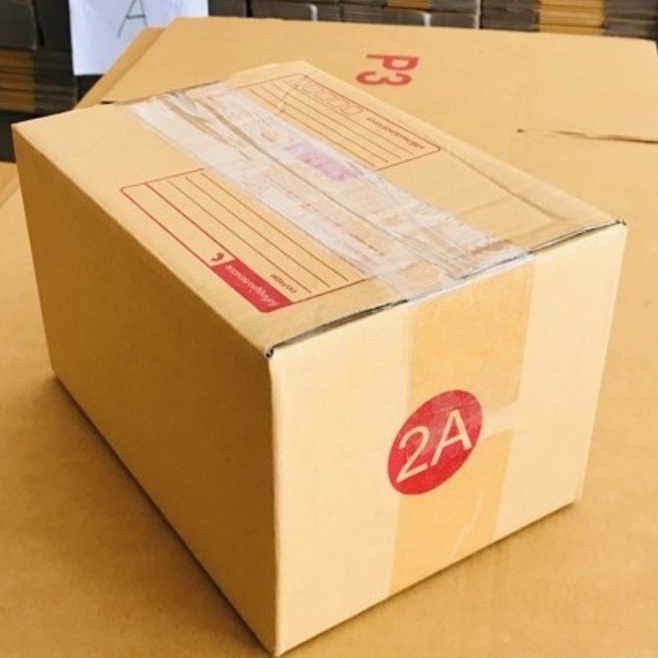 กล่องไปรษณีย์ เบอร์ 2A ขนาด 14×20×17 ซม. กล่องพัสดุฝาชน แพ็ค 10 ใบ หนา 3 ชั้น แบบพิมพ์ ราคาส่ง พร้อมส่ง ล็อต 913