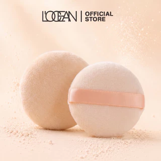 L'OCEAN พัฟแป้งฝุ่น สีนู้ดละมุน พัฟทาแป้งอัดแข็ง แป้งผสมรองพื้น หนานุ่ม (ไซส์เล็ก1ชิ้น)