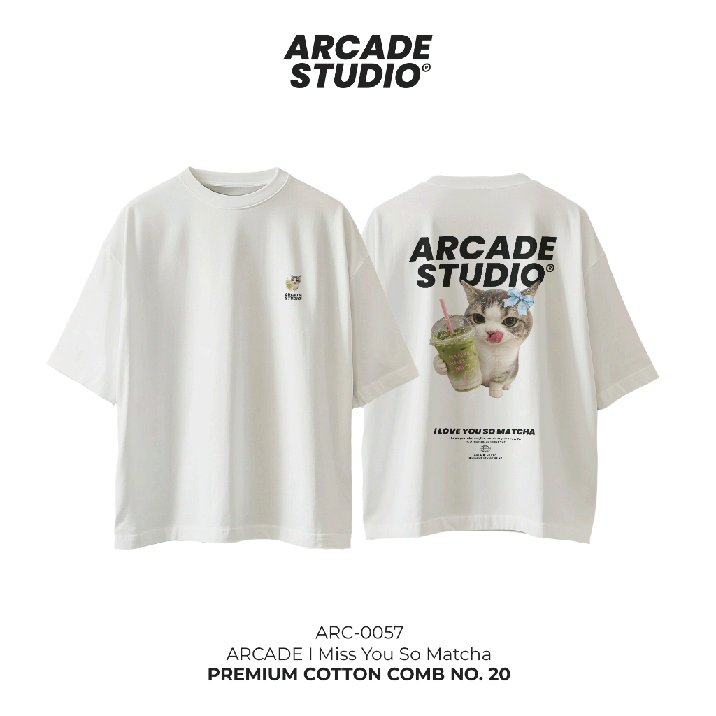 [พรี 4 วัน] ARCADE เสื้อ I Miss You So Matcha (ARC-0057) / เสื้อ Oversize เนื้อผ้า 100% Cotton Comb 190 GSM รูปที่ 5