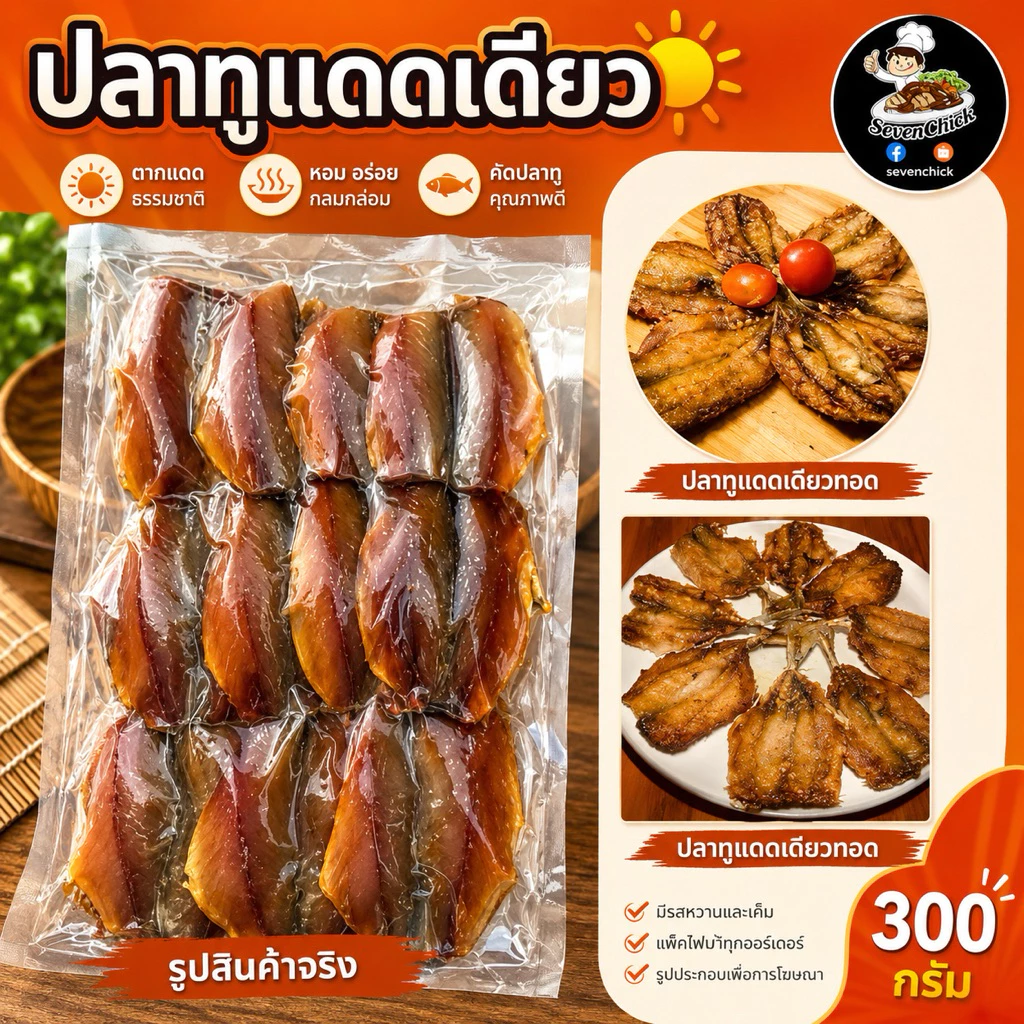 ปลาทูหวานแดดเดียว ปลาหวาน ปลาเค็ม มีแบบหวานและแบบเค็ม 300