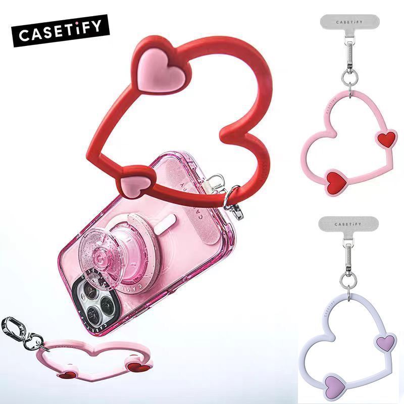 CASETiFY collaborates with Passion Pink Romantic Red Heart Mobile Phone Wristband Hanging Chain and Hanging Rope, a vers