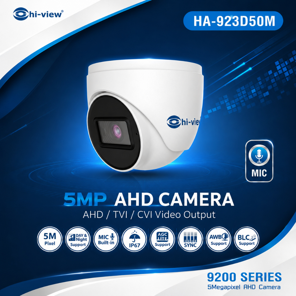 HA-923D50M กล้องวงจรปิดอนาล็อคอินฟาเรด Hi-view พร้อมเสียง กลางคืนภาพขาวดำ