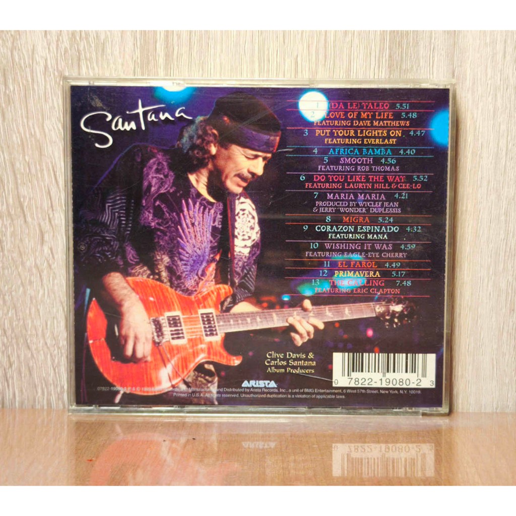 ซีดีเพลง Santana - Supernatural (1999) แผ่นนอก USA CD มือสอง สภาพดี รวมเพลงฮิต Smooth, Maria Maria, 