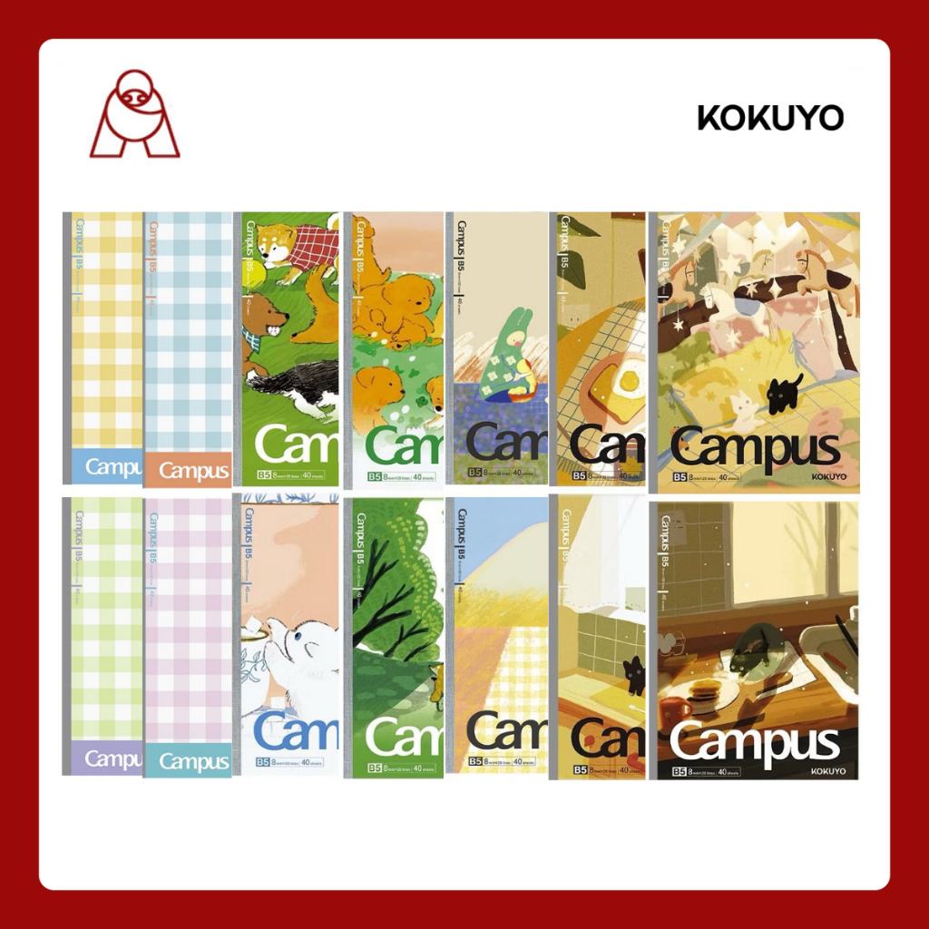 Kokuyo Campus Illustrator Notebook B5 V.3 สมุดบันทึกขนาด B5 หนา40แผ่น เส้นกว้าง8มม.