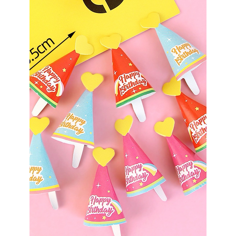 หมวกจิ๋วแต่งเค้กวันเกิด หมวกแต่งเค้กแฟนซี ชุด15ชิ้น (กล่องขาว) สินค้าอยู่ในไทย พร้อมส่ง