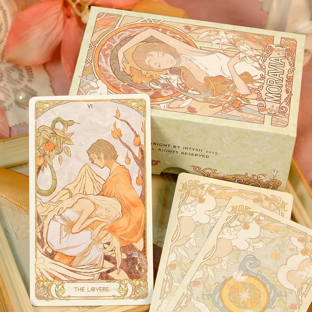 Moravia Tarot ไพ่ทาโรต์สไตล์ Mucha | Rider-Waite 80 ใบ แถมผ้าปู