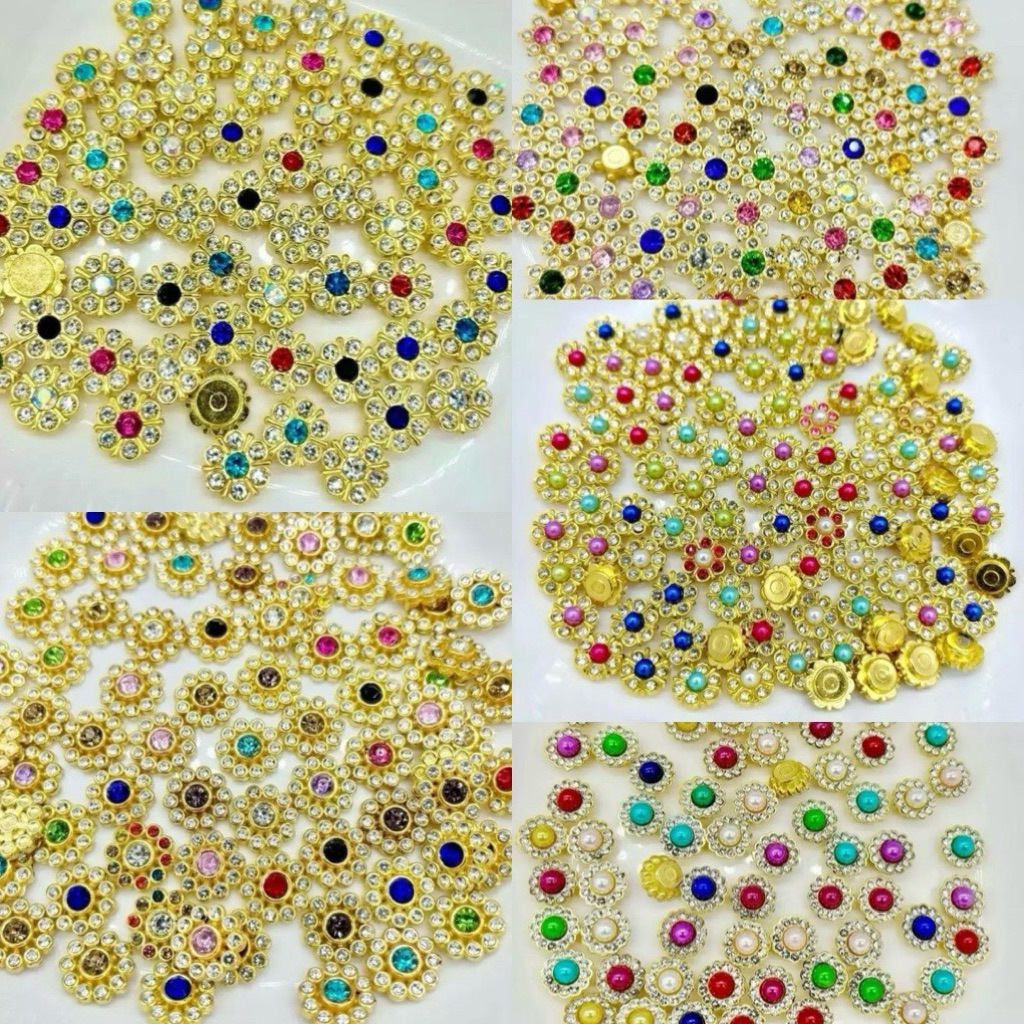 เพชรล้อมพลอย เพชรไฮโซ คล่ะสี พลอยดอกไม้ เพชรเทียม เพชรตกแต่ง
