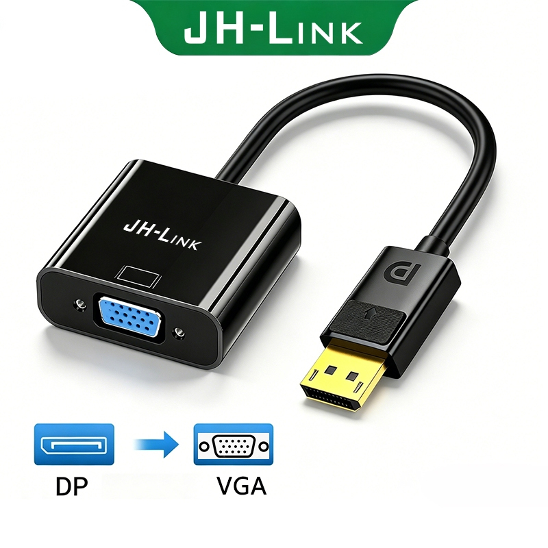 DP TO VGA 1080P สัญญาณภาพ DISPLAYPORT เป็น VGA converter For Laptop TV