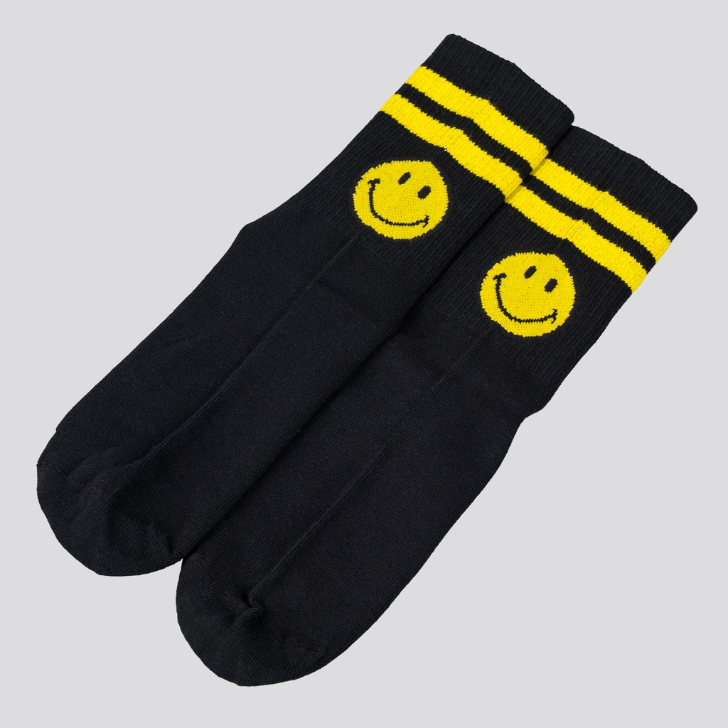 SMILEY®BL/YL STRIPPED CREW SOCKS — صورة 3