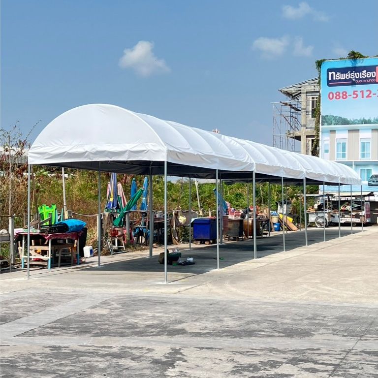 เต็นท์ประกอบ4x8 ทรงโค้ง ผ้าUV สูง 2-2.5 เมตร