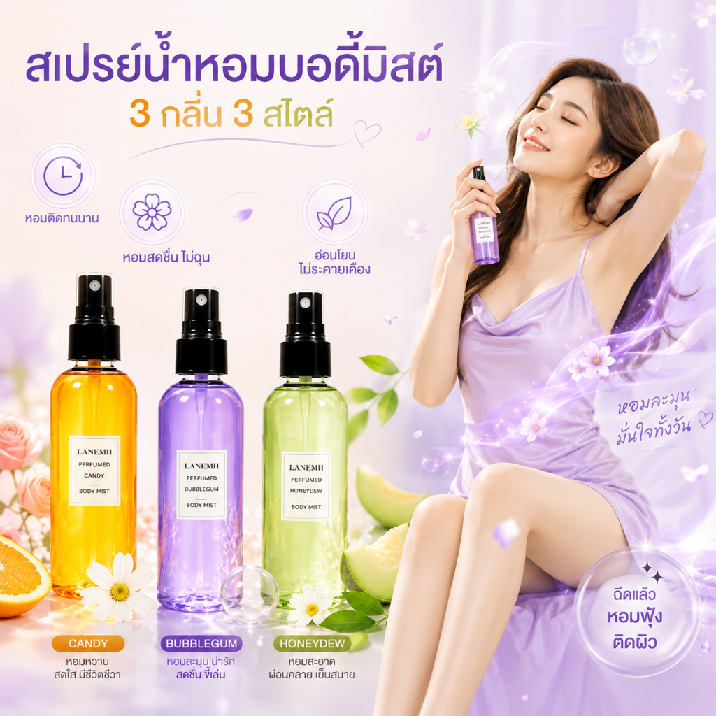 LANEMH น้ำหอมกลิ่นผลไม้ 100 มิลลิลิตร กลิ่นคงอยู่นาน เหมาะทั้งชายและหญิง ไม่ระคายเคือง