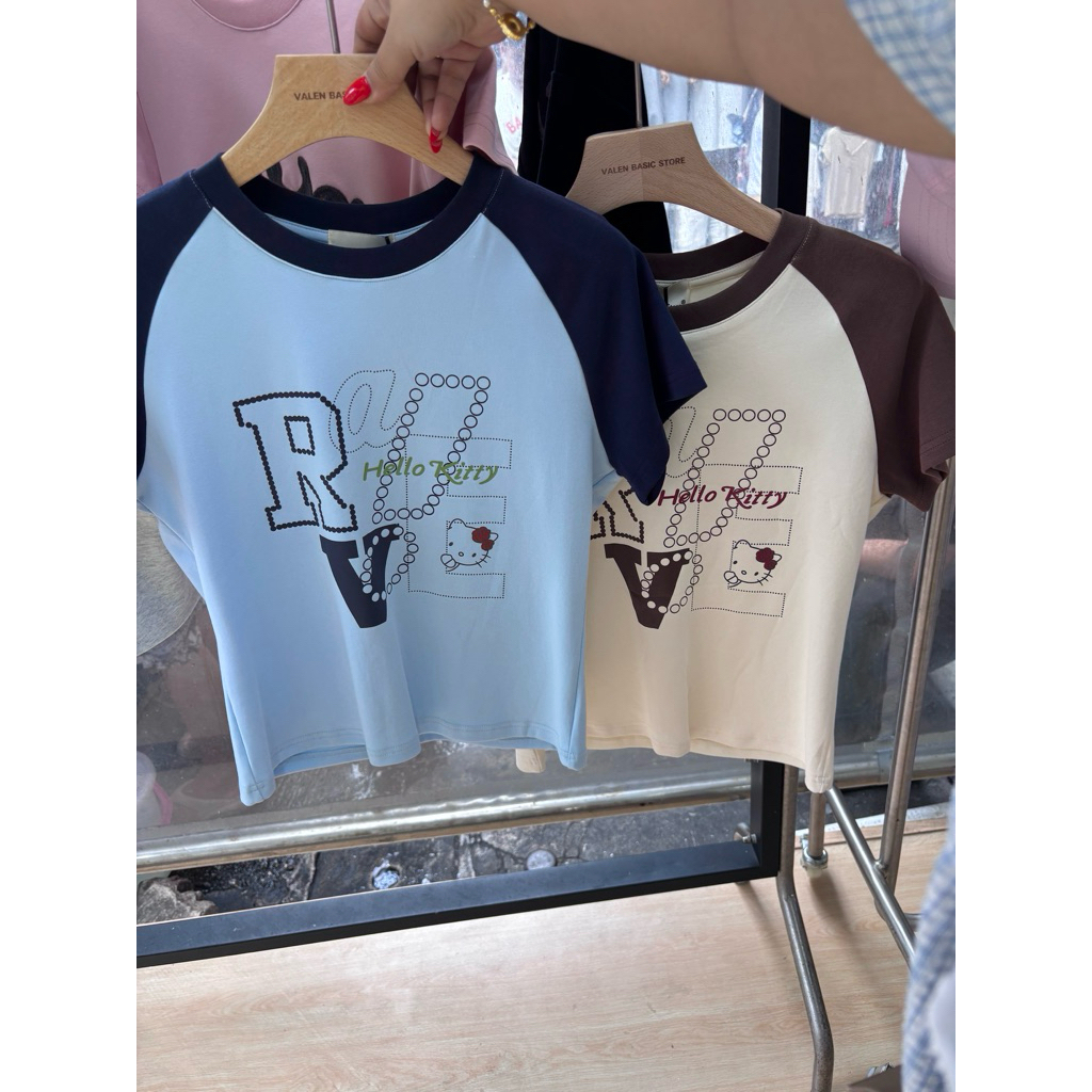 #Valen เสื้อยืดแต่งแถบข้าง งานนำเข้าผ้าดีมากกสูวว สวยทั่ง2สี