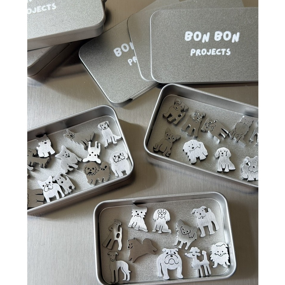 (ซื้อ 3 ชิ้นฟรีตลับ)BON BON projects - Doggo matcha sifter weights - ตัวร่อนมัทฉะลายน้องหมา