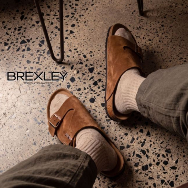 รองเท้าแตะเพื่อสุขภาพ Brexley รุ่น Camila MEN หนังกลับ