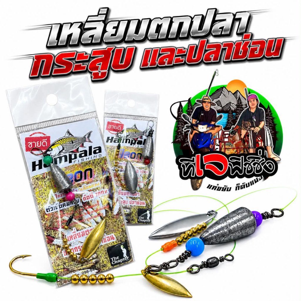 ชุดสปินเนอร์ เหลี่ยมตกปลา กระสูบ และปลาช่อน by HAMPALA FISHING สายตีเหยื่อต้องมีติดกล่องไว้เลย! เหยื่อตกปลา เหยื่อใบหลิว