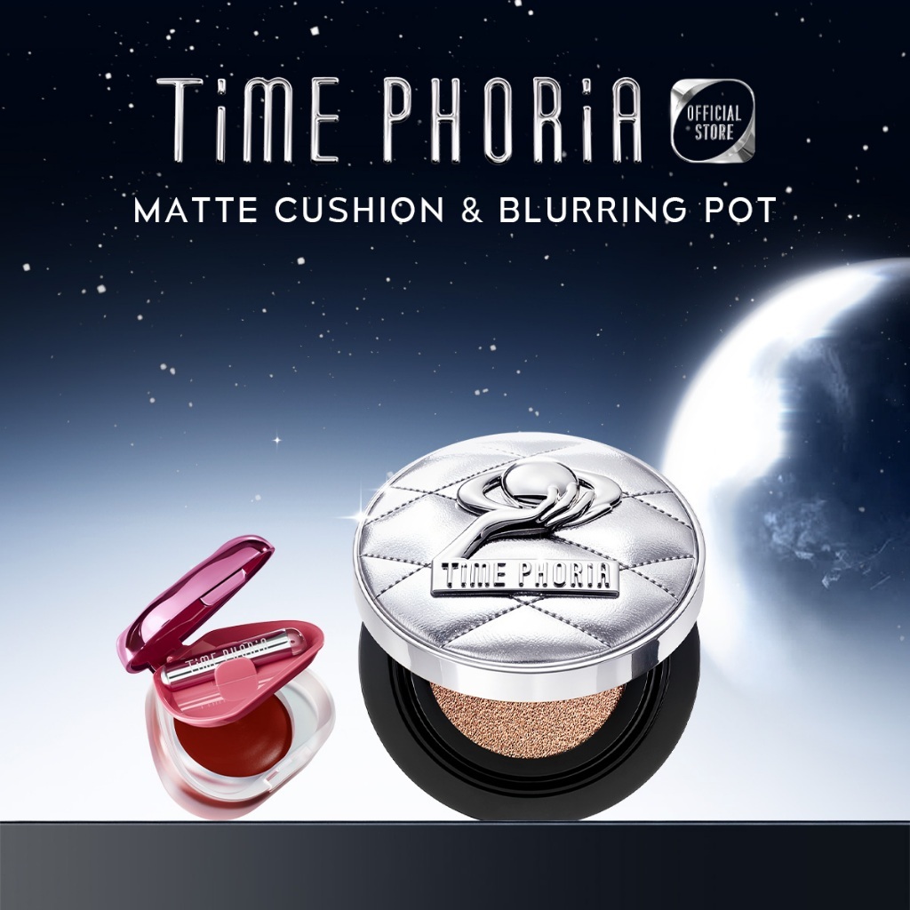 TimePhoria Set: 3 in 1 Blurring Pot | Timeless Lumina Matte Perfection Cushion บลัชออน+ลิปโคลน+อายแช