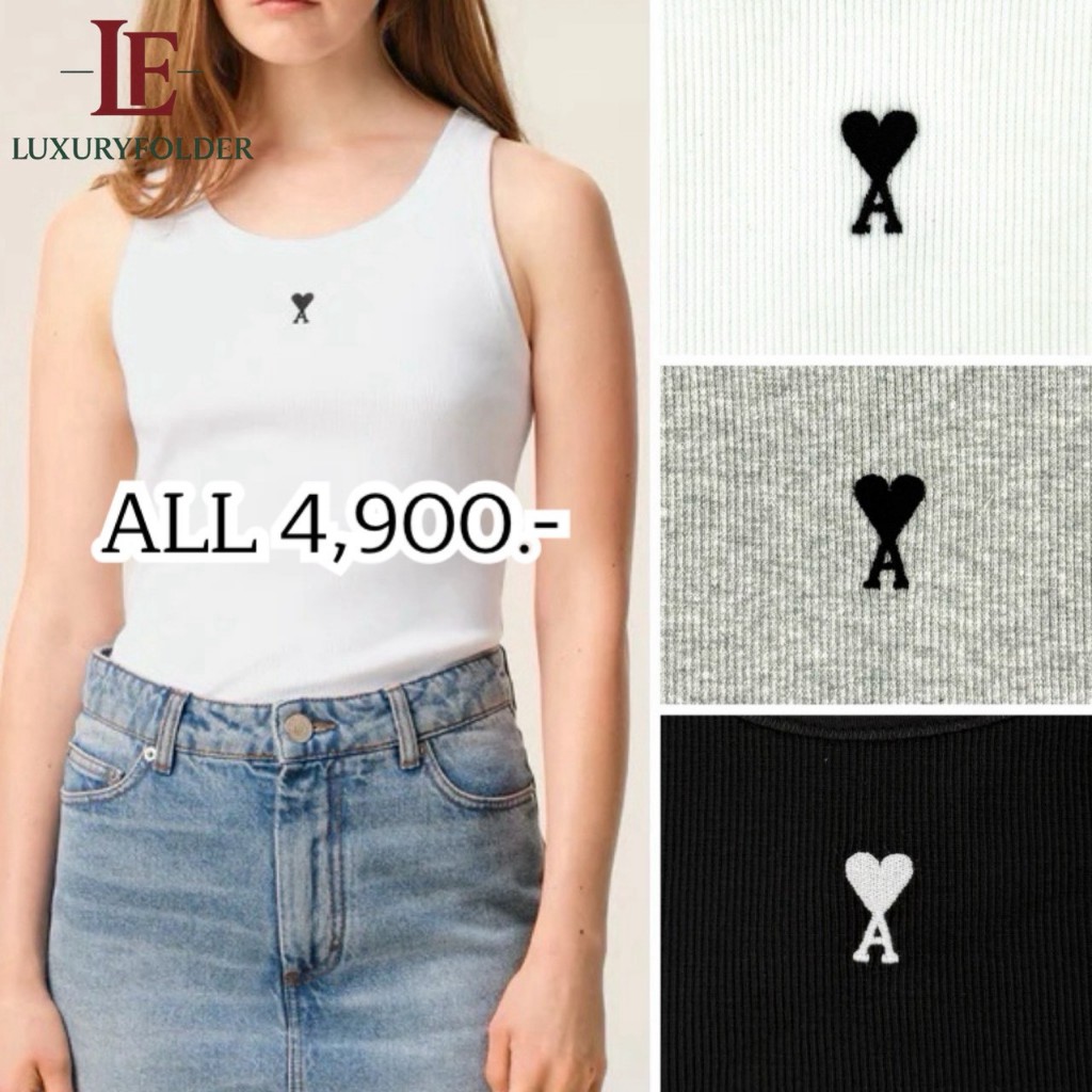 Ami Paris De Coeur TANKTOP Shirts รุ่น FTP811 ของแท้ 100% มี QR แสกนเช็คของแท้ได้ทุกตัวค่า