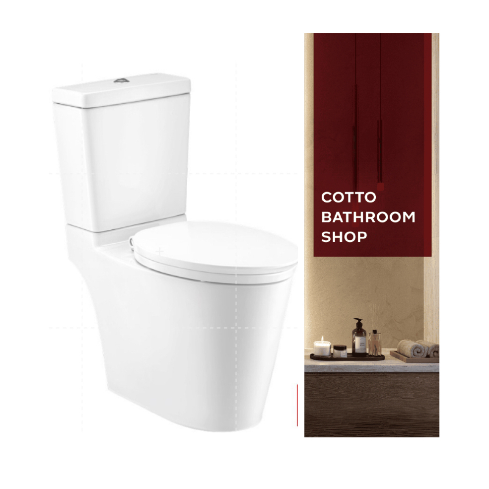COTTO สุขภัณฑ์แบบสองชิ้น รุ่น C167507 Harmony 2.5/4L พร้อมสาร UltraClean+