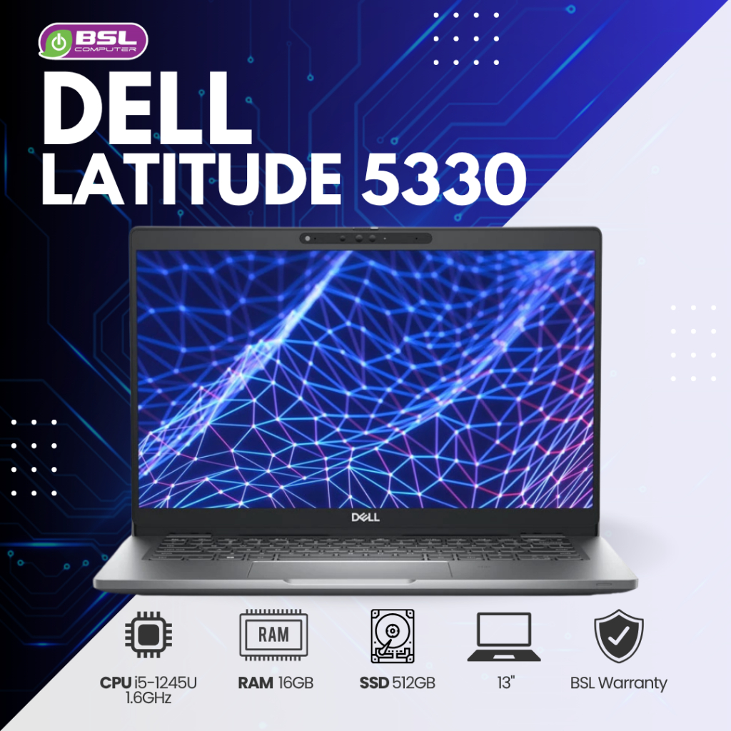 💻 Dell Latitude 5330 | Intel Core i5 Gen 12 โน๊ตบุ๊คมือสอง ลงโปรแกรมพร้อมใช้งาน พร้อมส่ง USED Laptop
